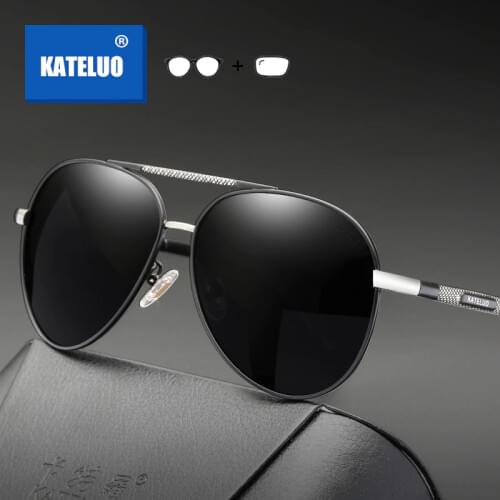 KATELUO Brand Classic Mens Photochromic Prescription Sunglasses Optical Sunglasses Myopia Eyeglasses for Men 6601