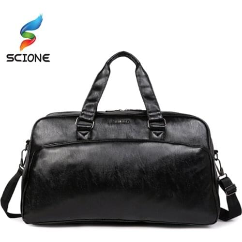 Hot Women and Men PU Leather Travel Handbag Yoga Duffle Bags Sports Gym Bag Large Capacity Outdoor Fitness Training Shoulder Bag