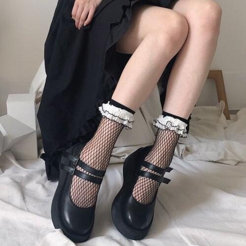 New Lace Fishnet Women Socks Sexy Mesh Woman Socks Transparent Summer Thin Long Socks Streetwear Calcetine Medias Elastic