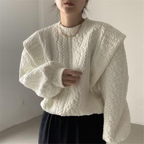 New 2021 Autumn Winter Women Sweatshirts Pullovers Oversized Fashionable Korean Style Pop Jumpers Wild Tops Dropshipping