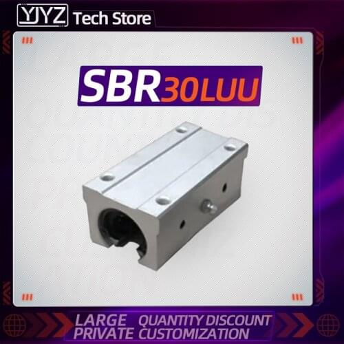 1pc SBR30LUU aluminum block Linear motion ball bearing slide block with long opening copper sleeve/dustproof