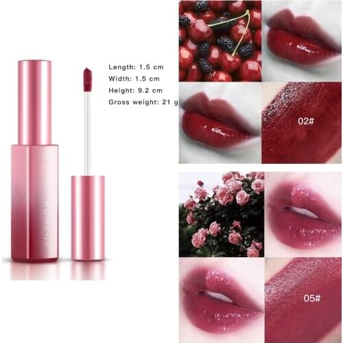 1Pc Brand New Makeup Liquid Lipstick Cherry Color Mirror Surface Lip Gloss Long Lasting Moisturizer Nonstick Cup Lip Glaze TSLM2