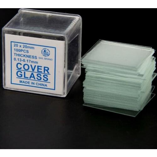 100PCS Blank Microscope Glass Slide Covers Slips 0.13-0.17mm Thickness Standard Glass Slides Cover