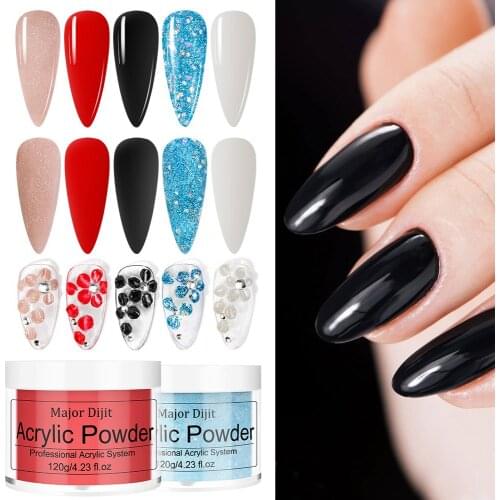 120G Nail Acrylic Powder Red Black Blue Pink Carving Crystal Polymer Builder Nails Extension Art Dust