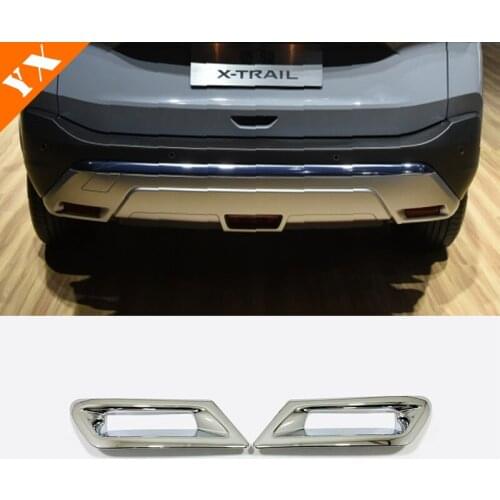 2021 2022 for Nissan X-Trail X Trail T33 Car Rear Bumper Decor Fog light lamp cover Trim ABS Chrome product Accessories 2pcs