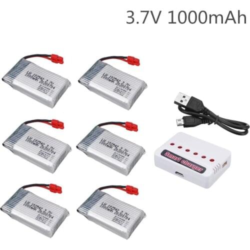 3.7V 1000mAh 102542 Lipo Battery for Syma X5HC X5HW X5UW X5UC RC Quadcopter Battery with Charger Drone Spare Part