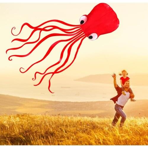 3D 4M Octopus Kite Single Line Stunt /Software Power Sport Flying Soft Kite Outdoor Easy To Fly Kids Fun Toys Gifts