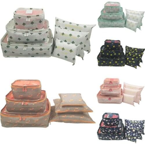 6Pcs Waterproof Clothes Storage Bags Packing Cube Travel Luggage Organizer Pouch