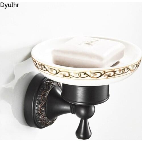 Bathroom accessories brass retro craft white soap dish perforated installation toilet soap box bathroom soap holder DyuIhr