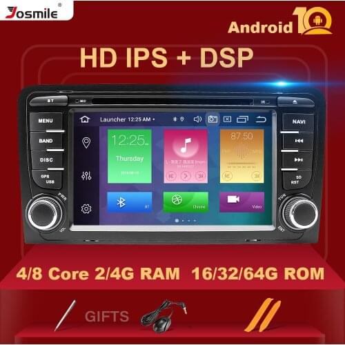 IPS DSP 4GB 2din Android 10 Car DVD Multimedia Player For Audi A3 8P S3 2003-2012 RS3 Sportback Radio Navigation stereohead unit