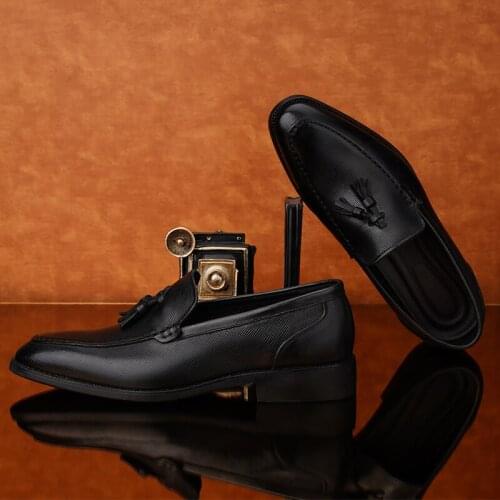 Black shoe zapatos de cuero leisure 2020 sport leather man sapatos shoes sapato loafers hombre masculino Mens casual for spring