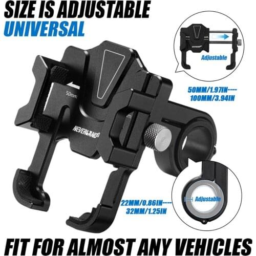 Aluminum CNC 22mm Black Bicycle Phone Holder For Smartphone Adjustable Support GPS Bike Phone Stand Mount Bracket Stand D40