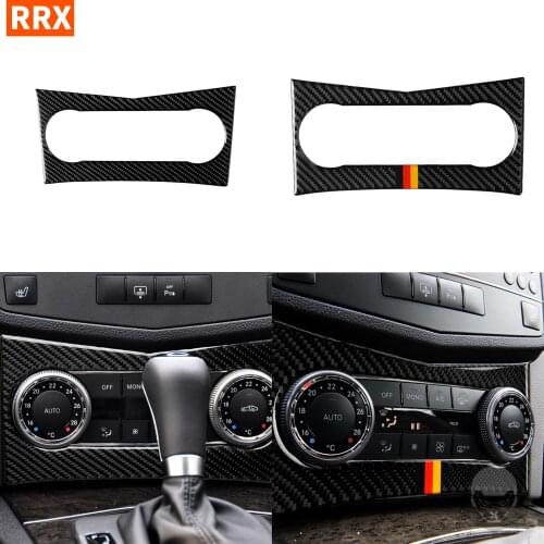 For Mercedes Benz C-Class W204 2007 2008 2009 2010 2011 2012 Carbon Fiber Sticker Air Conditioning AC Interior Car Accessories
