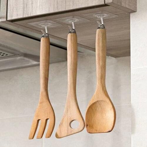 Hot 10pcs Transparent strong self-adhesive door hangers hooks suction hooks heavy load rack sucker cup for kitchen bathroom