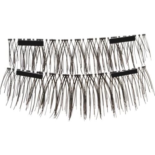 Double Magnetic Eyelashes No Glue Mink 4pcs/pairs 3D False Fake Eye Lashes Extension Full Strip Soft Hair Reusable Handmade C130