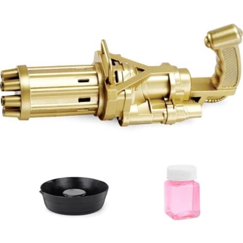 Y4UD 2-in-1 Gatling Bubble Toy Bubble Blowing Product Bubble Maker Interactive Outdoor Kits Beach Toys Bubble Machine for Kid