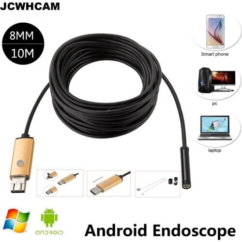 JCWHCAM 2017 New 2MP 10M Android USB Endoscope Camera 8mm Lens Flexible USB Snake Camera HD 720P Android USB Borescope Camera