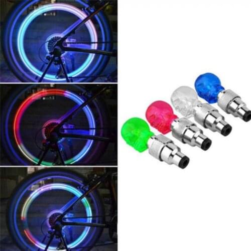 2pcs Motorcycle LED Valve Stem Caps Luminous Valve Covers Hat Bicycle Car Motorcycle Wheel Tire Light Skull Head Style