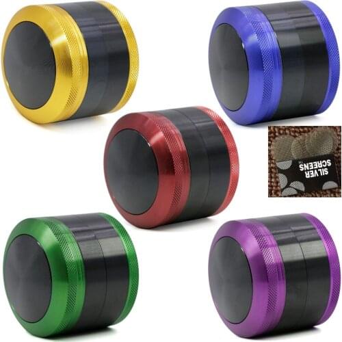 Hot High-grade Top cover two-color shape 4 Layers Smoking Herb Grinders Tobacco Cigarette Quality Grinder Combustion piece