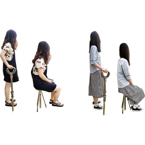 Multifunctional Crutch Chair Outdoor Portable Aluminum Alloy Cane Stool &Chair For Walking