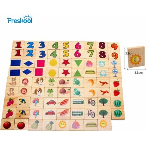 Montessori Baby Kids Toys Colorful Wooden Right Brain Memory Game Learning Educational Preschool Training Brinquedos Juguets