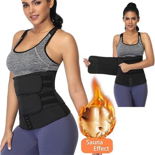 Women Hot Sweat Neoprene Workout Waist Trainer Corset Trimmer Belt Hook & Eye Closure Slimming Weight Loss Body Shaper Band