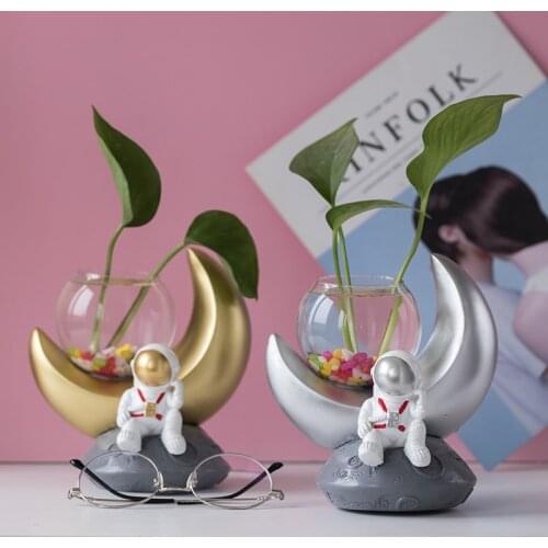 RESIN ASTRONAUT VASE ART DECORATION DESKTOP LIVING ROOM HYDROPONIC GLASS FLOWER ARRANGEMENT HOME DECORATION ASTRONAUT FLOWER POT