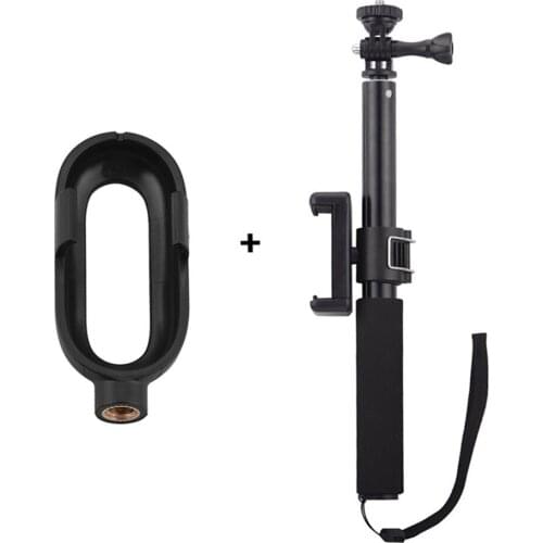 Anti-drop Protective Frame Camera Cage + Selfie Stick + Phone Clip Set for Insta 360 Go2