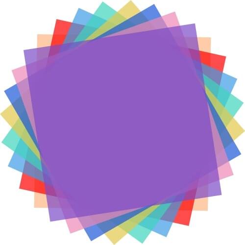 Andoer 8 Colors/set Transparent Gel Lighting Filter 30 * 30cm/ 12 * 12in Coloured Overlays Tinted Correction Gels Light Filters