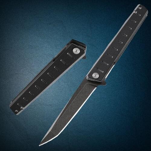 Kwinkin 3.8" D2 steel titanium alloy handle folding knife outdoor camping survival portable knife self defense EDC tool