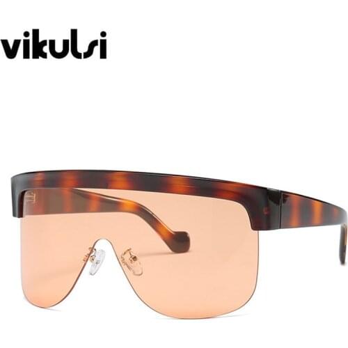 Luxury Brand Oversized Shield Sunglasses Women Retro Brown Orange Shades Men Square Sun Glasses For female Travel Sunblock UV400
