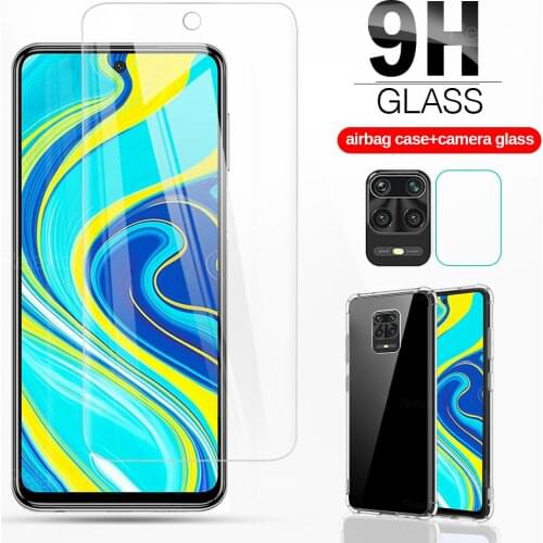 3 in 1 glass for xiaomi redmi note 9 pro soft anti-shock airbag cover cases for xiaomi redmi note 8t pro redmi9 c back lens film