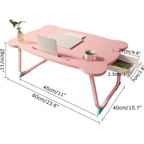 Study Table Desk Multi-functional Folding Laptop Stand Holder Wooden Foldable Computer Desk for Bed Sofa Tea Serving Table Stand