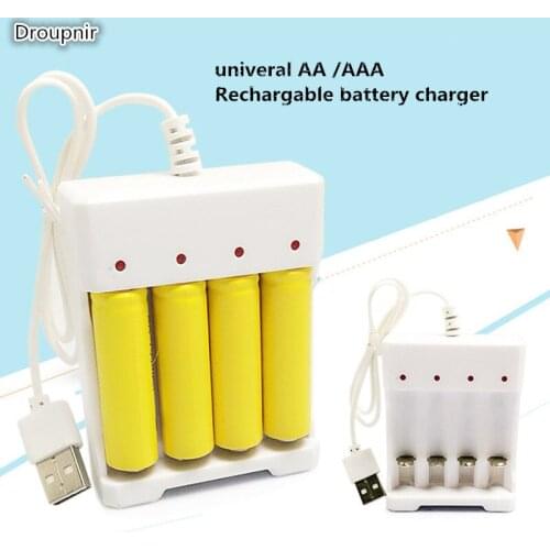 Universal usb port AAA and AA Battery Charger AC 220V EU/US Plug 4 Ports Batteries Charger for RC Camera Toys Electronics