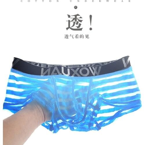 Funny Boxer Shorts For Men Transparent Underwear Calecon Boxer Transparente Breathability Calzoncillo Hombre Bokserki Underpants