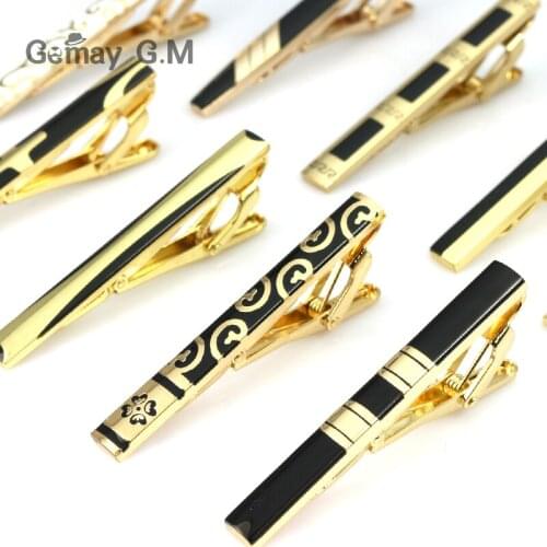 Gold Tie Clip For Men Classic Meter Tie Clips Copper Tie Bar Golden Tie Collar Pin Crystal Business Corbata