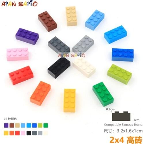 10pcs/lot DIY Blocks Building Bricks Thick 2X4 Educational Assemblage Construction Toys for Children Size Compatible With lego