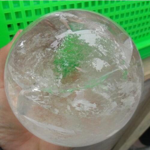11.8cm natural clear quartz crystal ball sphere +stand