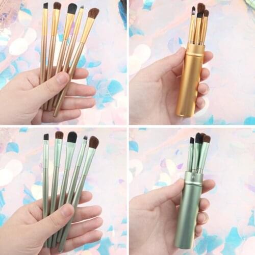 5Pcs/Set Portable Mini Eye Makeup Brushes Smudge Eyeshadow Lip Brush Professional Brush Eyebrow Brush Hot Powder Eyeliner T R1V8