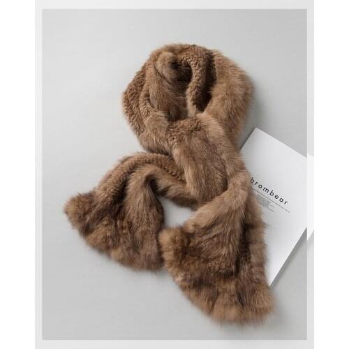 Free Shipping New Genuine Mink Fur Scarf Mens Knitted Fur Shawl Winter Real Mink Fur Poncho Wholesale Retail