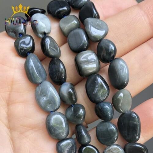 8-10mm Irregular Hawkeye Minerals Stone Beads For Jewelry Natural Loose Spacer Beads DIY Making Bracelet Charms Accessories 15