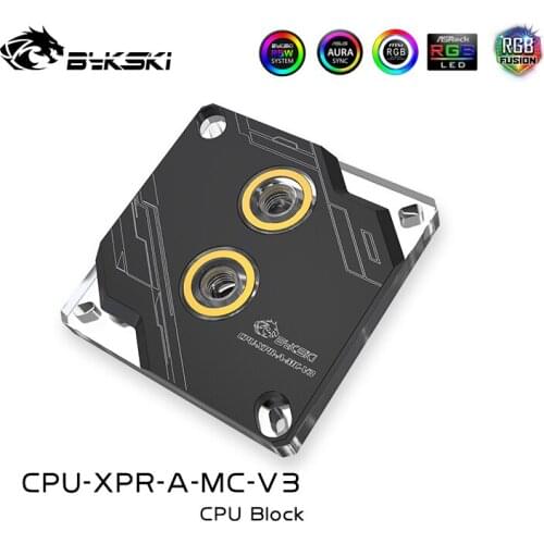 Bykski CPU Water Block use for INTEL LGA1150 1151 1155 1156 2011 2066 X99 I7 RGB Light Support 5V 3PIN GND Header to Motherboard