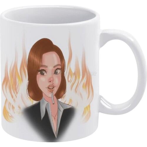 Dana Scully Gillian Anderson The X Files Digital Illustration White Mug Coffee Mug 330ml Ceramic Home Milk Tea Cups and Mugs Tra
