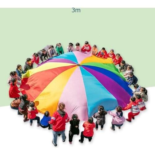 Childrens outdoor toys Rainbow Umbrella playing Gopher group game prop Sensory Training equipment