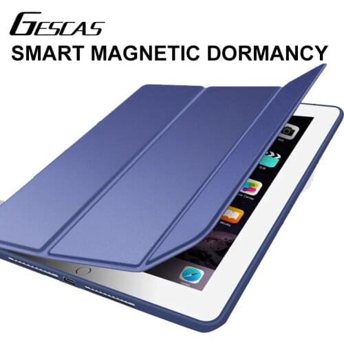 GESCAS Tablet Case For Ipad Mini 12345 7.9 Inches PU Solid Color Frosted Soft For Ipad Case