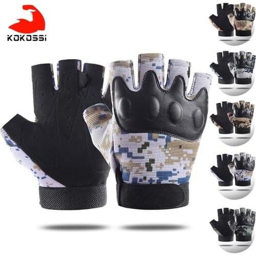 KoKossi Half-finger Climbing Gloves Outdoor Cycling Mountaineering Hiking Shockproof Wear-resistant Hands Protection Gloves