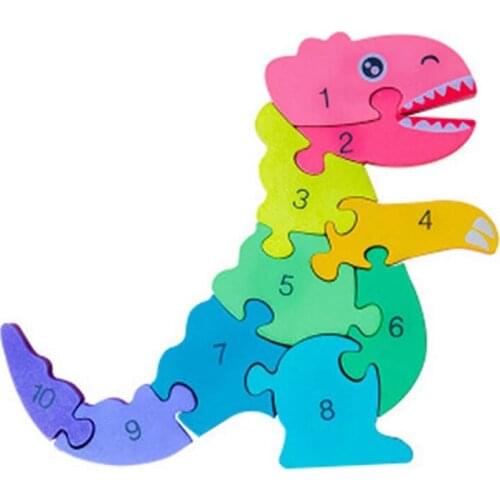 Creative Digital Dinosaur Puzzle Children Preschool Educational Digital Dinosaur Puzzle Birthday Toy Boys Girls