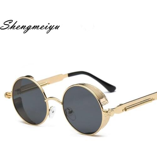 Round Metal Sunglasses Steampunk Men Women Fashion Glasses Brand Designer Retro Vintage Sunglasses UV400