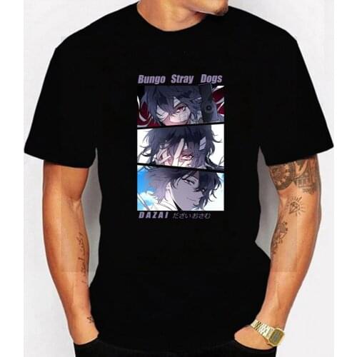 Hot Bungo Stray Dogs Funny Cartoon T Shirt Women Men Fashion Dazai T-shirt Japanese Anime Eyes Tshirt Hip Hop Top Tees