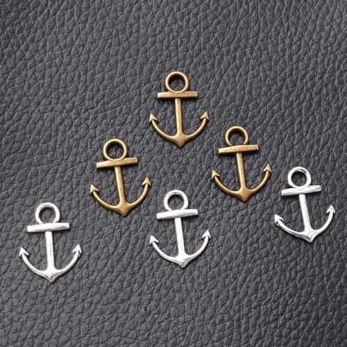 8pcs/lot Anchor Charm Metal Pendants Necklaces Bracelets DIY Charms for Jewelry Making Accessories 19*15mm P424